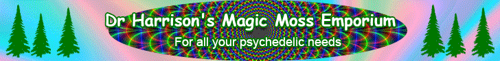 Ad for Dr. Harrison's Magic Moss Emporium, for all your pscyhedelic needs!